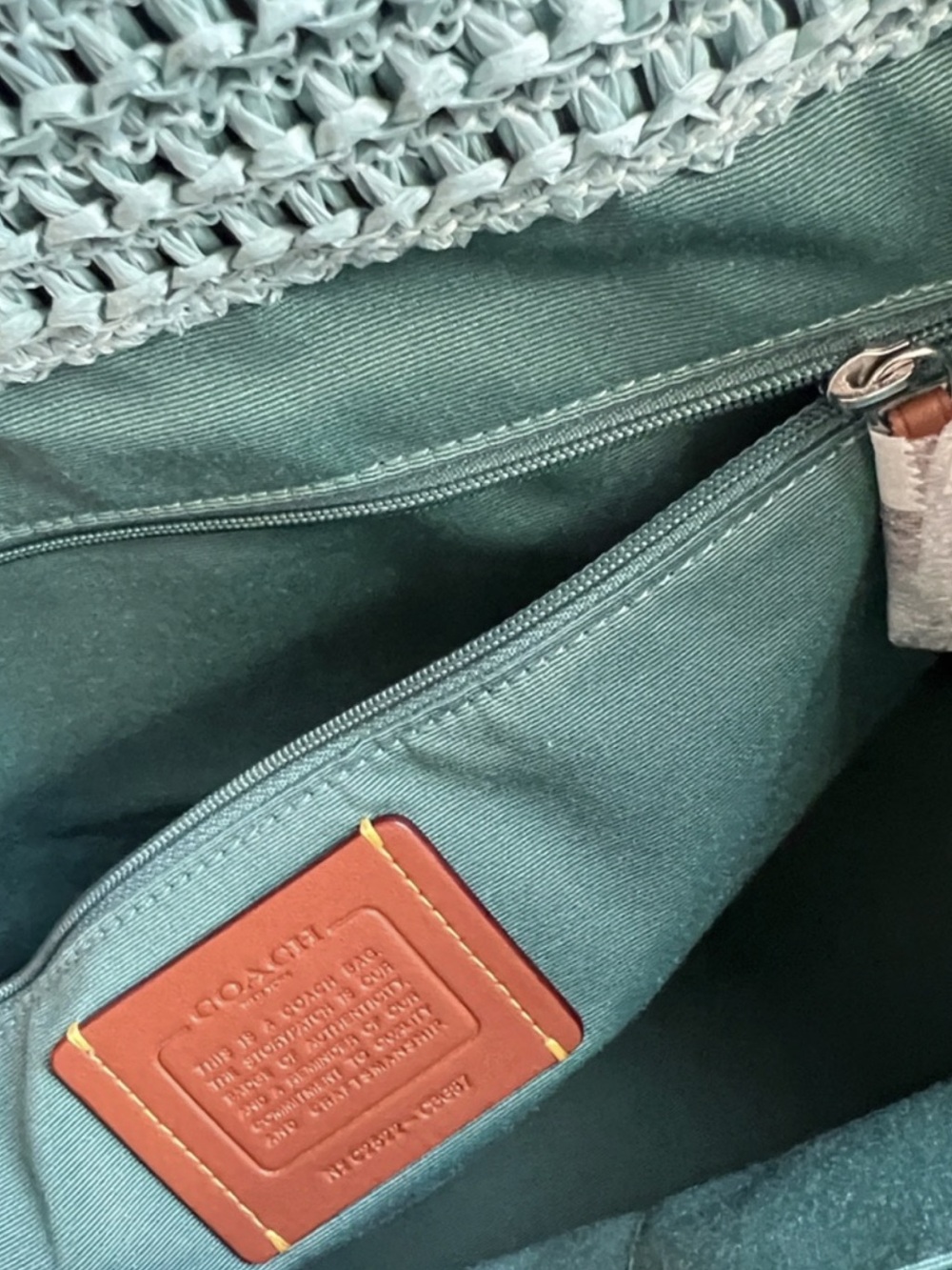 NWT Coach Straw City Tote Light Turquoise Multi-Limited seasonal release - Picture 5 of 9